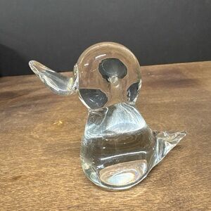 Elegant Glass Duck Figurine